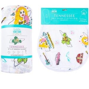 Little Hometown Dolly Parton Tennessee Swaddle & Burp Cloth Set